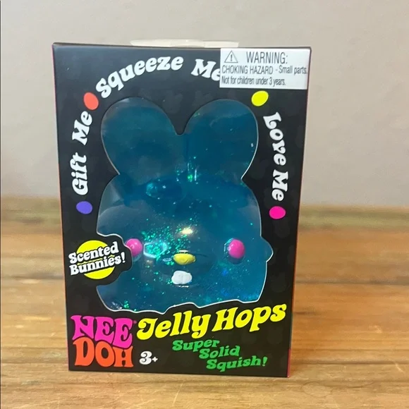 NeeDoh Jelly Hops Scented Bunny Squish Toy - Blue “Giggly Groovinberry” - Picture 1 of 6